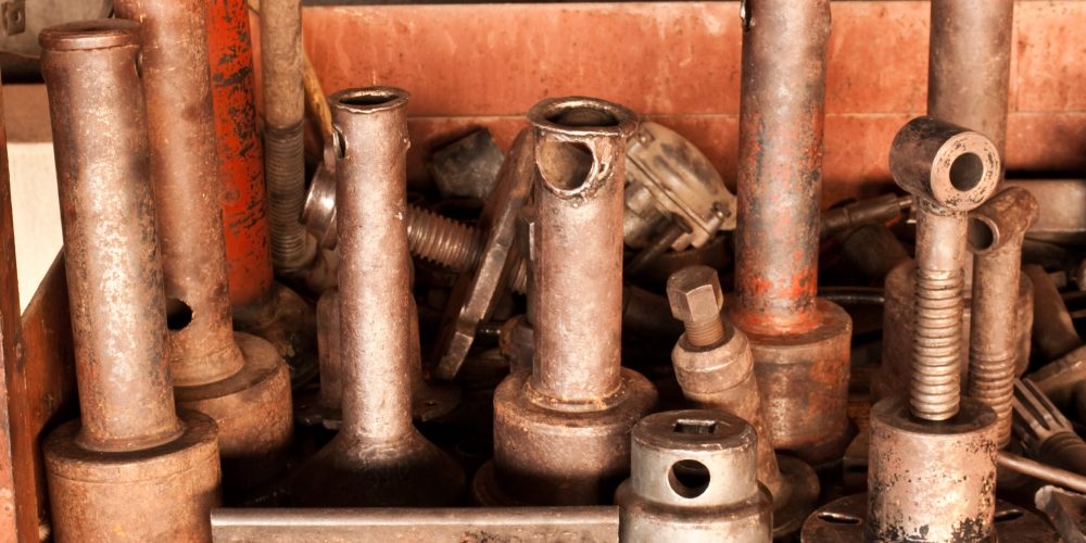 Metal waste and scrap the old car parts